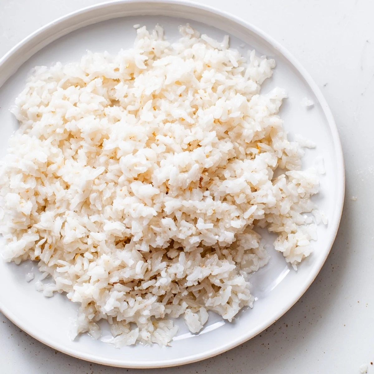 A bowl of fragrant Coconut Jasmine Rice, perfectly cooked, a flavorful vegan side for any meal.