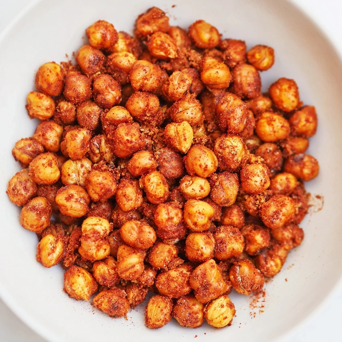 Freshly roasted crispy chickpea snacks tossed with a bold spice blend, perfect for vegan snacking.  