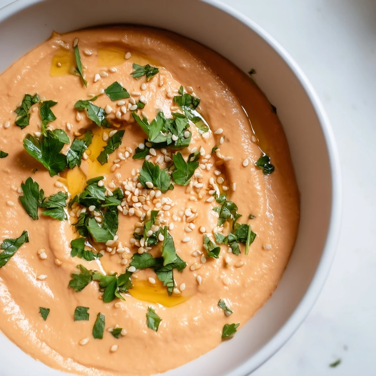 Vibrant roasted carrot dip with fresh ginger, served alongside pita chips and colorful crudités for a healthy appetizer.  