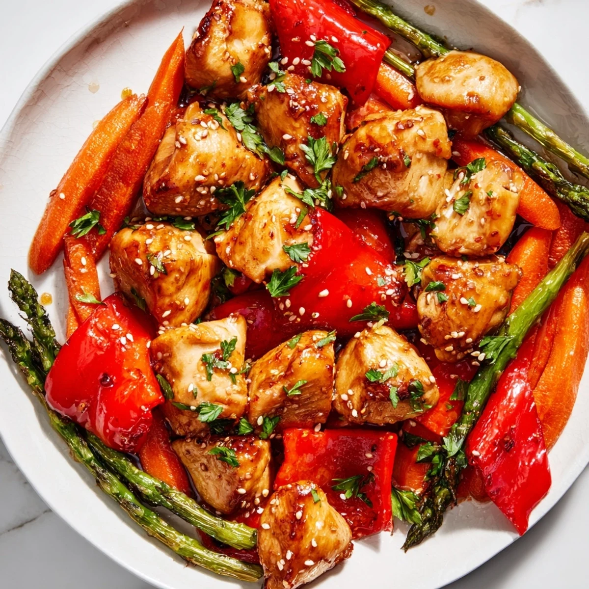 Sheet Pan Honey Garlic Chicken & Veg
