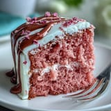 Elegant Bridal Shower Rosé Velvet Cake, frosted and ready for a celebration.