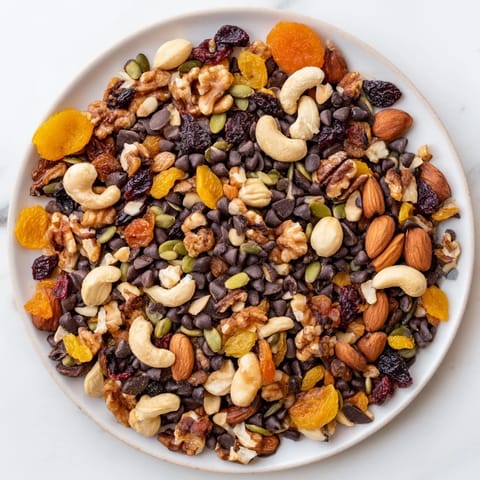 Homemade Trail Mix Custom poured into glass jars, layered with cashews, pumpkin seeds, and chewy dried apricots for storage.