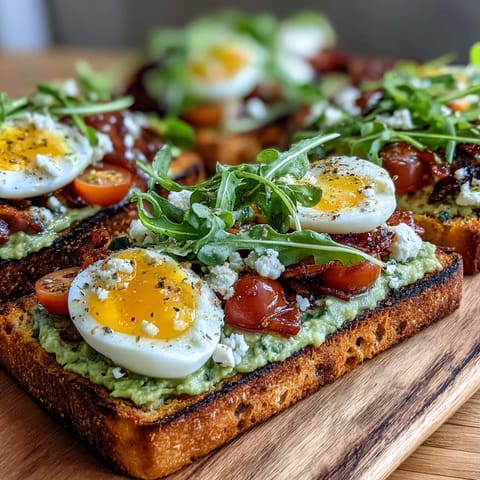 Vibrant Spring Brunch Avocado Toast Board with Toppings, featuring creamy avocado spread and colorful seasonal garnishes. Perfect for sharing at weekend gatherings.