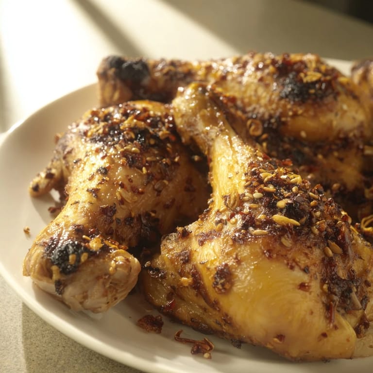 Close-up of baked, flavorful Crispy Honey-Chili Glazed Chicken Wings, sprinkled with sesame seeds.