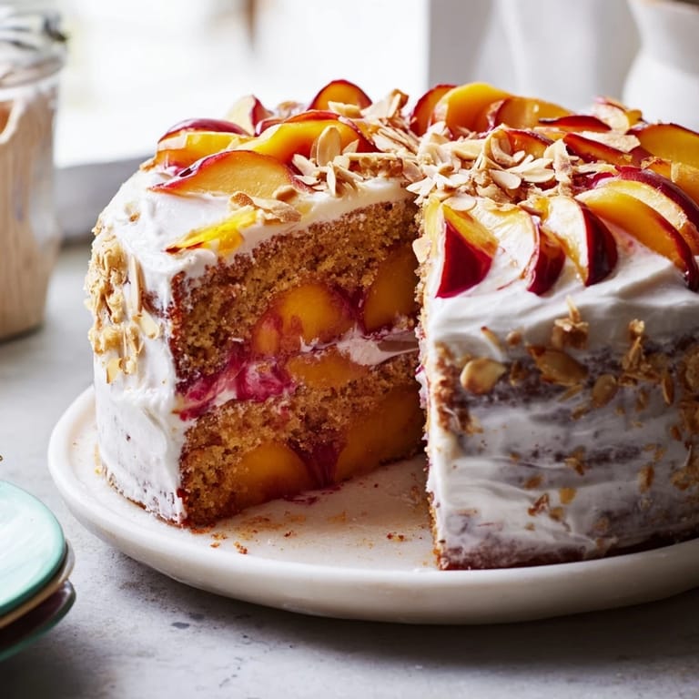 Imagine the delightful aroma of a baked Rustic Peach and Almond Tart, brimming with sweet peaches and almonds.