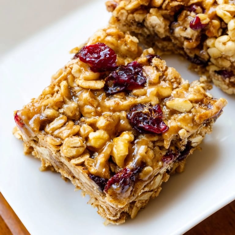Close-up of freshly cut Maple Cinnamon Oatmeal Bars; showing tender textures and delightful, spiced flavors.