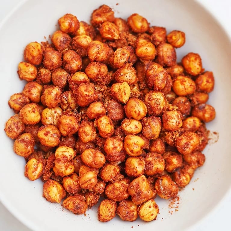 Freshly roasted crispy chickpea snacks tossed with a bold spice blend, perfect for vegan snacking.  
