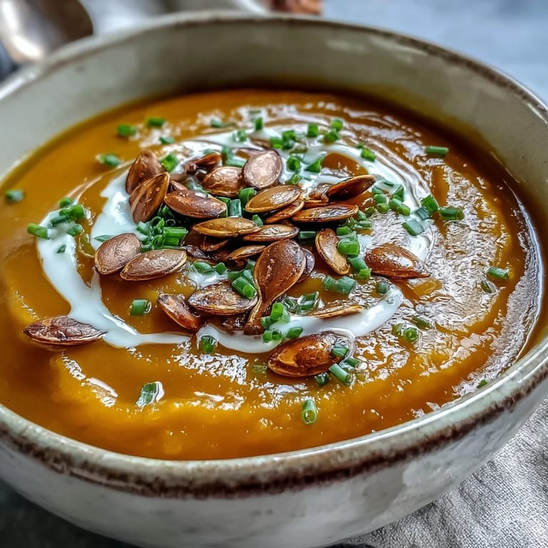Warm bowl of homemade acorn squash soup served alongside crusty gluten-free bread slices.