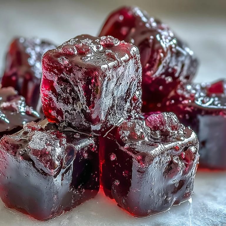 A close-up of a single Black Currant Gummy showing its deep purple color and chewy texture.