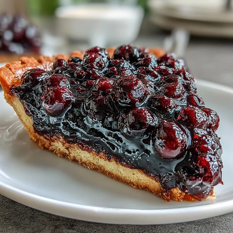Freshly baked Black Currant Fruit Tart shows luscious curd filling, ripe berries, and mint garnish on a plate.