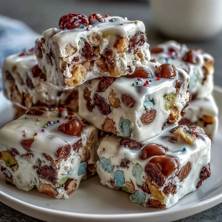 Vibrant St. Patrick's Day dessert board featuring Lucky Charms bark, green apple slices, and gold chocolate coins for festive fun.