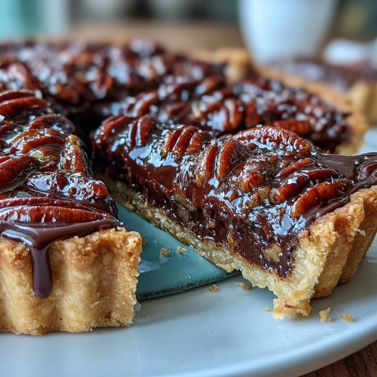 Southern-inspired Kentucky Derby tart featuring gooey chocolate, toasted pecans, and a flaky pastry crust for race day celebrations.