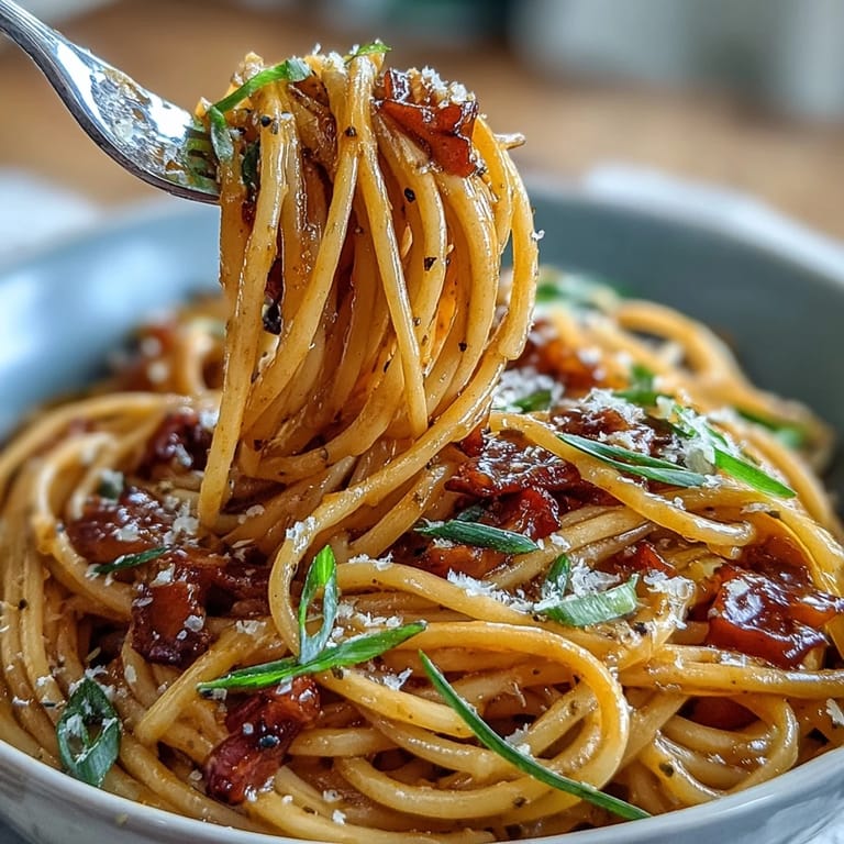 Savor this easy gochujang butter pasta, perfectly coated and flavorful.