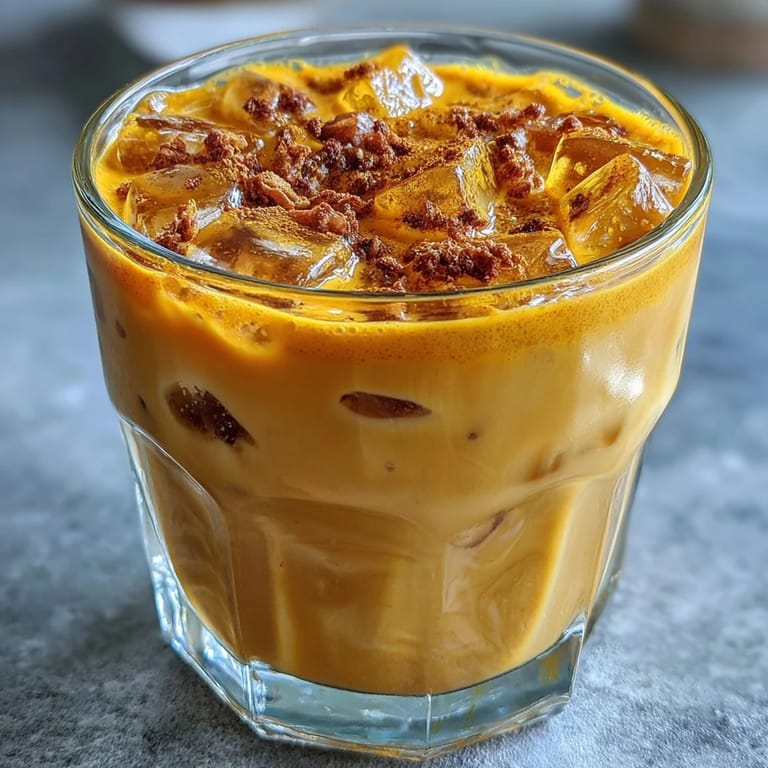 Chill out with this luminous Turmeric Golden Milk Iced Latte, beautifully spiced and frothy.