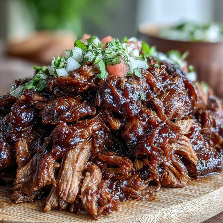 Festive Juneteenth BBQ Pulled Pork topped with sweet and tangy watermelon slaw, ready to enjoy.