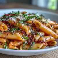 Viral Pink Sauce Pasta with creamy blush, a tangy tomato and parmesan delight.