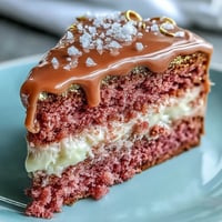 Bridal Shower Rosé Velvet Cake with Gold Drip, a pink velvet cake infused with rosé wine, topped with cream cheese frosting and an elegant edible gold drip for a showstopping dessert.